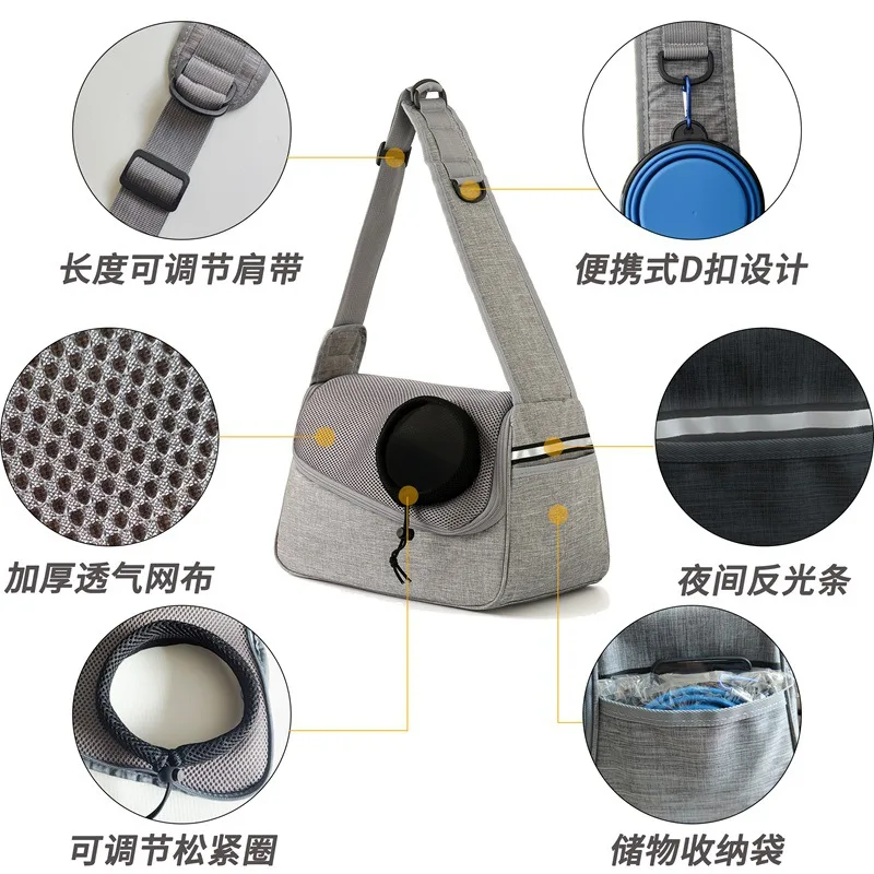 Bolso bandolera impermeable y transpirable de malla para gato - imagen 5