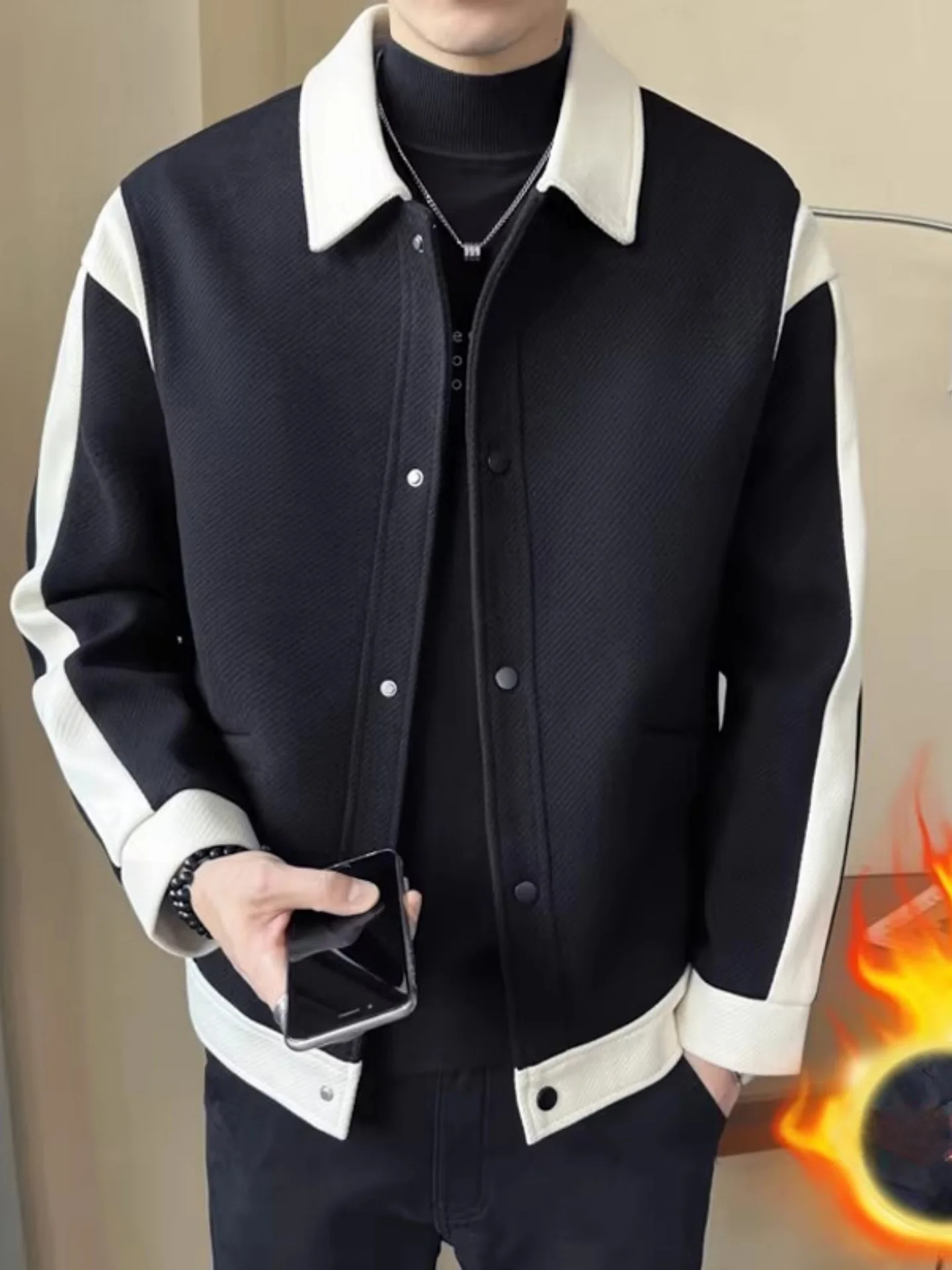 

Мужское зимнее пальто Cleanfit из утолщенной шерсти с цветовыми блоками, утепленное хлопком, высококачественное твидовое пальто Sli Brand