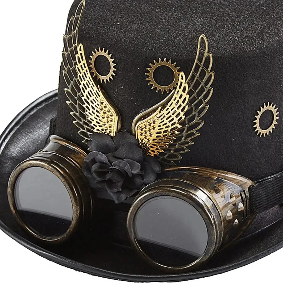 Steampunk Top Hat Vintage Wing and Gear Hat Fancy Costume Retro Victorian Hat for Masquerade Carnival Movie Props