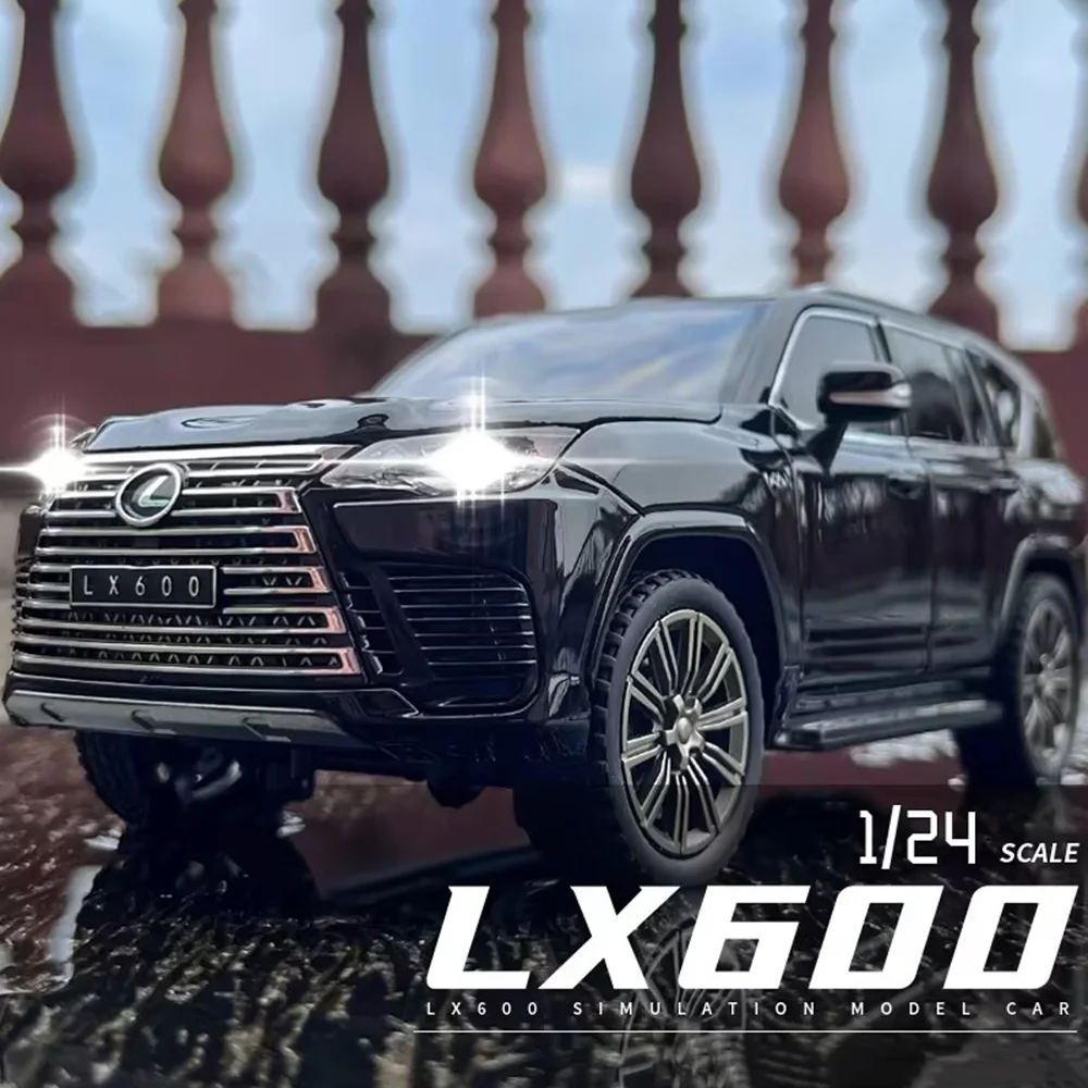 1:24 LX600 ES300H モデル合金ダイキャストおもちゃの車 6 ドアオープンサウンドライトプルバック前輪ステアリング車子供のプレゼント