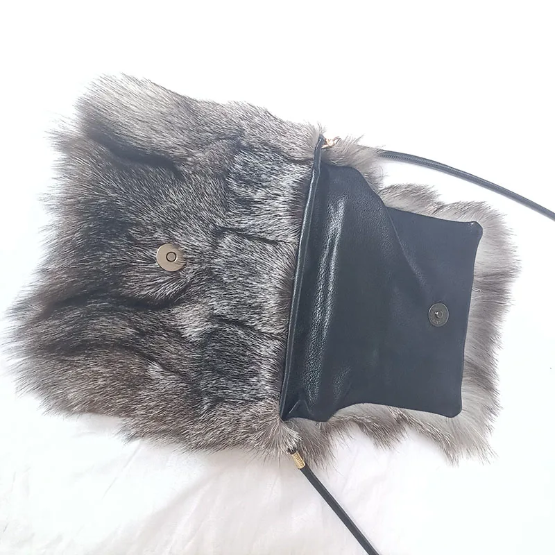 Women Hot Sale Winter Real Fox Fur Shoulder Bag Fashion Luxury Female Cute Genuine Fur Bags