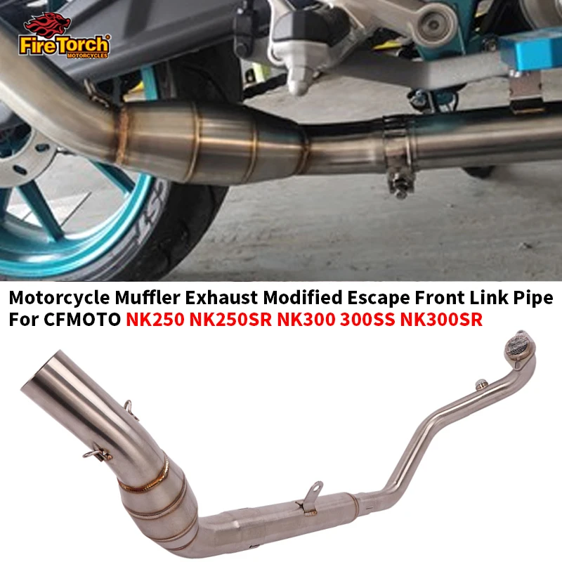 Slip on For CFMoto NK250 250SR 300NK NK300 300SS Motorcycle Exhaust Full System Escape Moto Modify Front Link Pipe Muffler