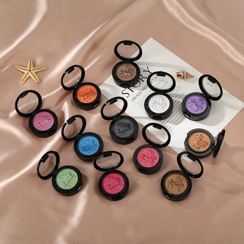 1 pz Glitter Eyeshadow Makeup Palette Cosmetic Waterproof Nude Eyeshadow Grey Earth Color Shimmer Eye Shadow Pigment