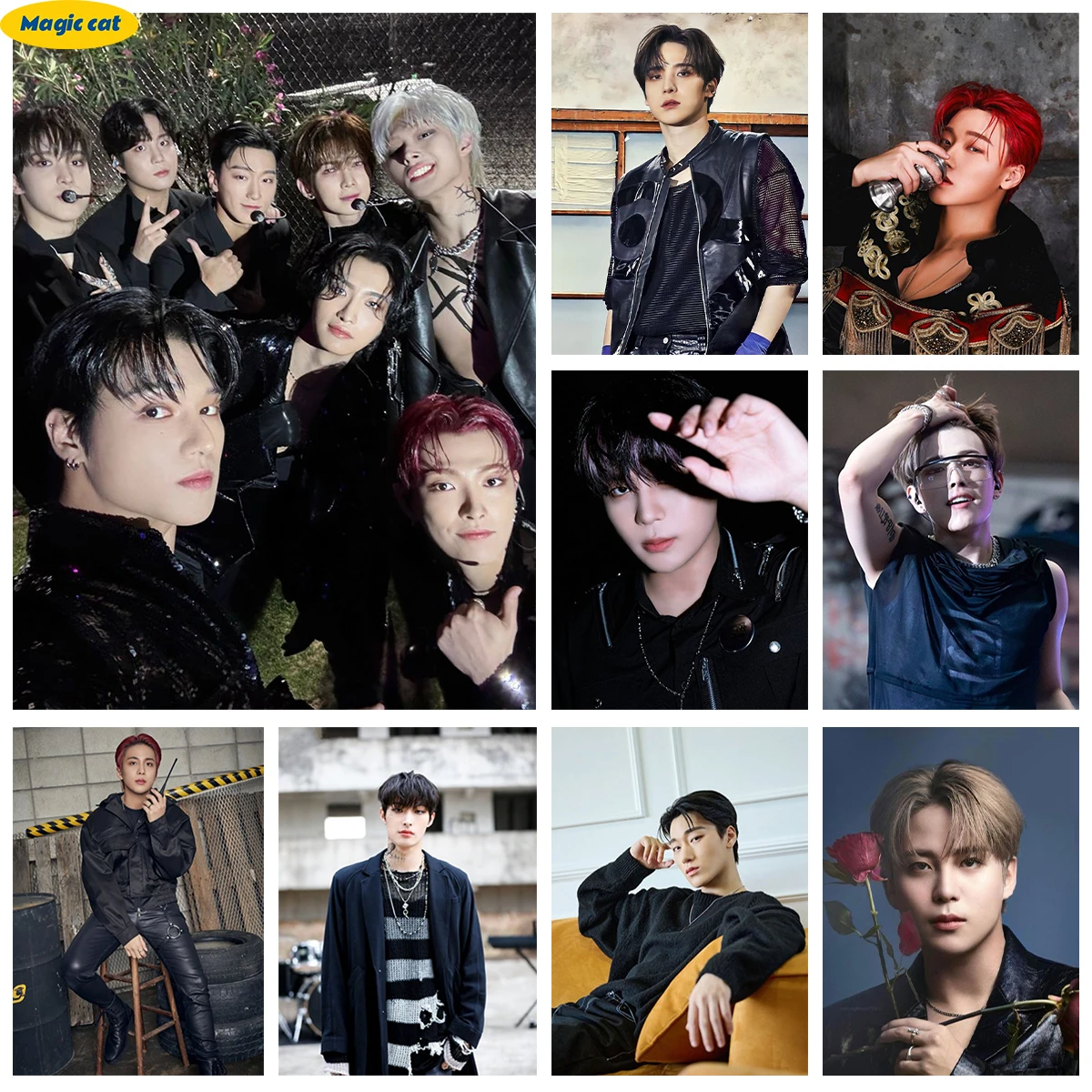 

A-ATEEZ 5D Diamond Painting Kit Kpop Surrounding Poster Diy Diamond Embroidery Cross Stitch Pop Singer Fans Gift Home Wall Decor