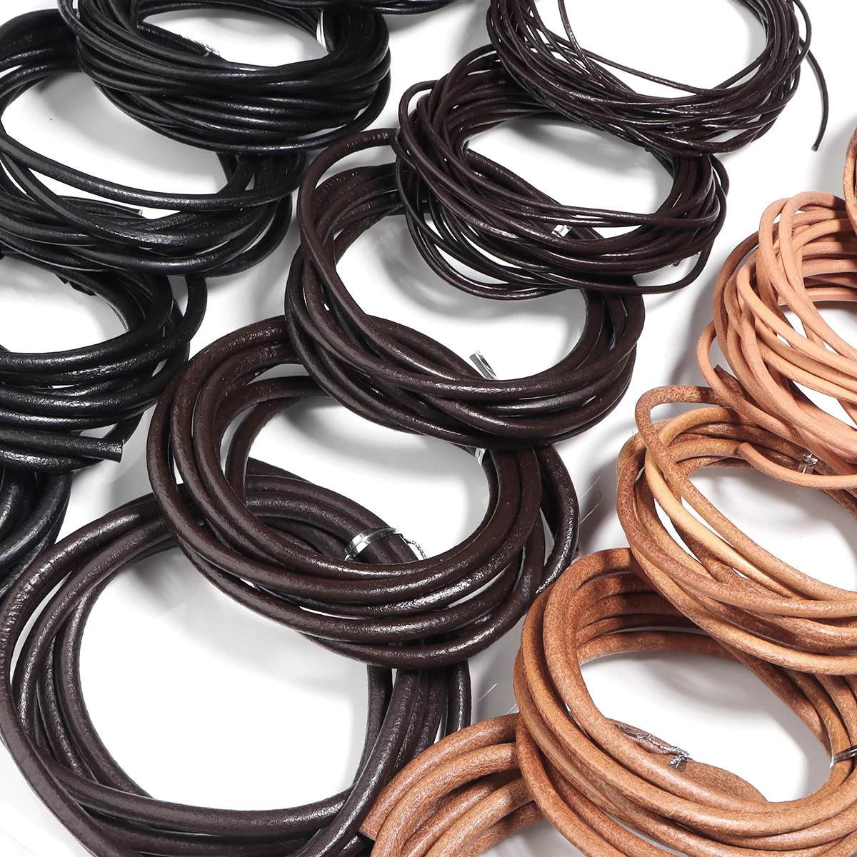 2-5 metri/lotto 1-5mm cordoncini in pelle perizoma rotondo cordoncini in pelle corda per ornamento creazione di artigianato fai da te abbigliamento accessori di fascino