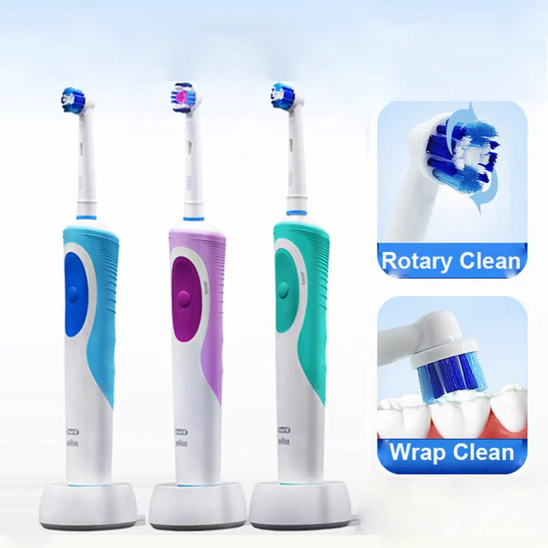 Oral B Electric Toothbrush D12 Rotation Vitality Smart Tooth Brush Inductive Rechargeable Replaceable Brush Head 4 Refills + Box