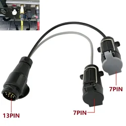 Adaptor Trailer Extension Lead 13 Pin to Double 7 Pin Caravan Towing Socket Plug Board Connectors Car Accessories