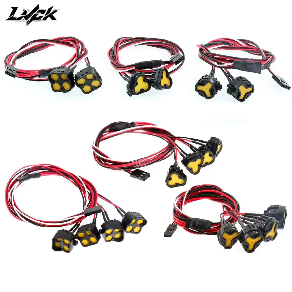 Bright LED Spotlight Headlight R479-1 CH3 Three Channel Control Light Kit for 1/10 RC Crawler 1/8 Off Road RC Model Car
