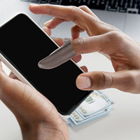 1Pair Ultra-Thin Gaming Finger Sleeve Breathable Anti-Slip Thumb Cover for Mobile Phone Game Controller Touchscreen