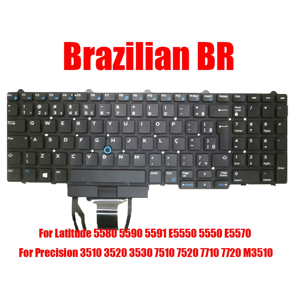 

Brazilian BR Keyboard For DELL For Latitude 5580 5590 5591 E5550 5550 E5570 For Precision 3510 3520 3530 7510 7520 7710 7720 New