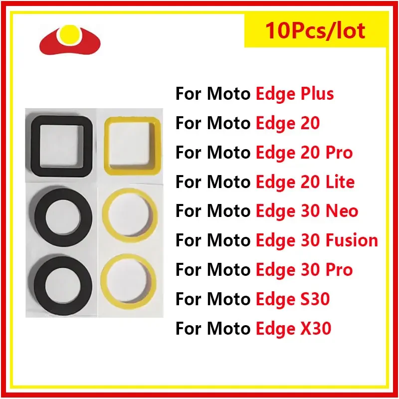 10Pcs Rear Back Camera Lens Glass For Motorola MOTO Edge 20 Lite Plus 30 Pro X30 Edge S Pro 30 Fusion Neo With Adhesive Sticker