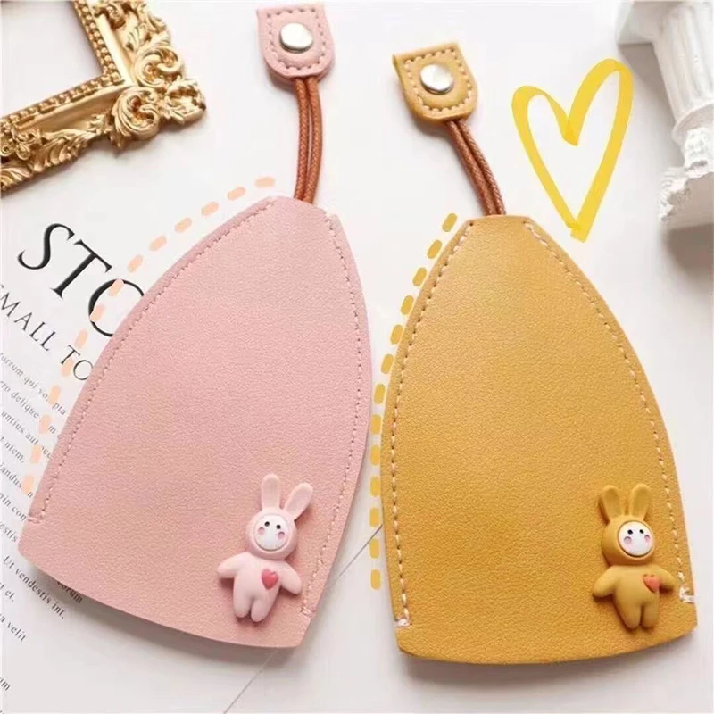 1pcs Cartoon Animal PU Leather Car Key Case Holder Creative Pull Out Key Sleeve Large Capacity Keychain Pouch Keychain Organizer