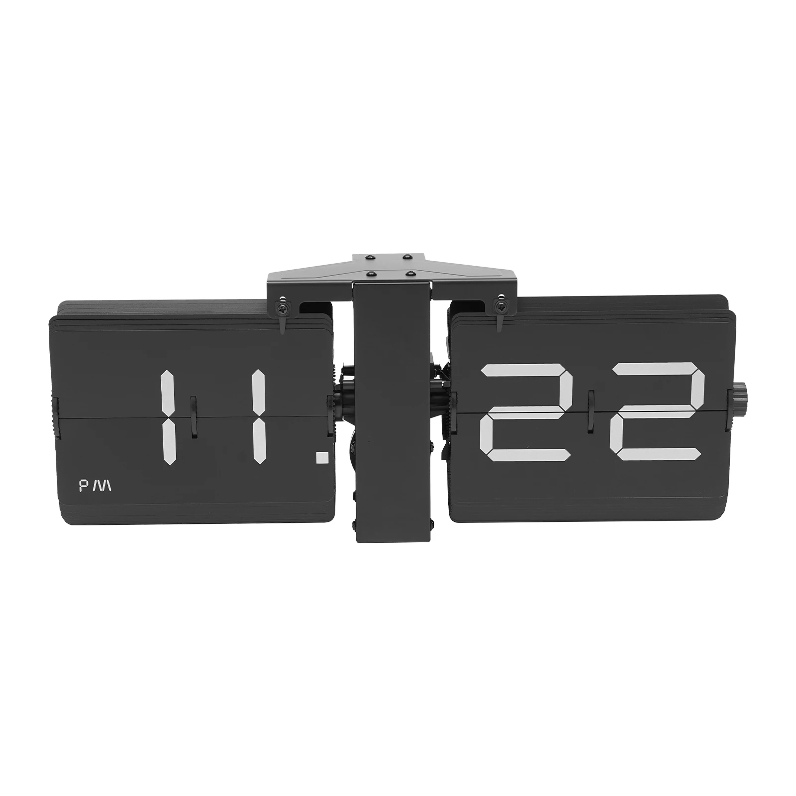 Flipping Out Wall and Tabletop Flip Clock, Battery Operated Digital Display Flipping Out Wall and Tabletop Flip Clock, Black,