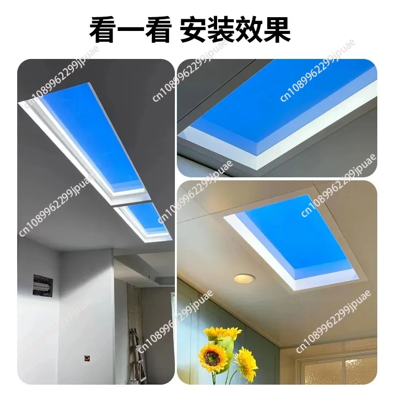 

Smart LED Circular Artificial Skylight Panel Faux Blue Sky Ceiling Window Indoor Decor Lighting Fixture