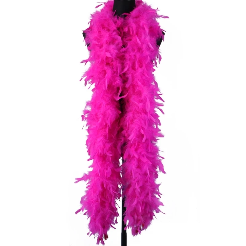 Boa à Plumes Pelucheuses Rose 2 M Avec Lunettes Cœur - Accessoire Déguisement Pour Danse, Mariage, Fête, Cosplay - Matériau Doux, Léger Plume Danse Mariage