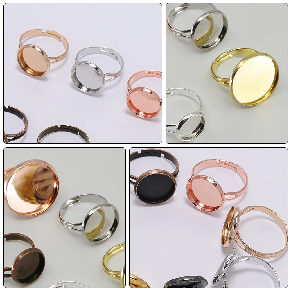 

30pcs Surface Base DIY Inlay Women Jewelry Simple Style Finger Ring for Selfie Costume Decoration Daily Use Safe for Girls