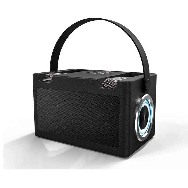 

Внешняя компактная Bluetooth-Колонка для караоке, Bluetooth-колонка, портативный беспроводной микрофон, звуковая карта, басовые колонки, AUX аудио