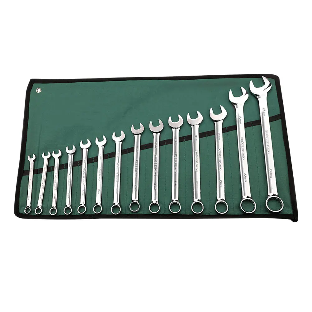 

14 pcs Ratchet Wrench Set 9 10 11 12 13 14 15 16 17 18 19 22 24mm Repair Tool Adjustable Spanner Metric SAE Combination Storage