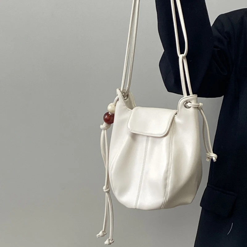 Bolsos sencillos de Color blanco, estilo universitario, bolso de hombro tipo Bombonera de alta calidad, diseño único, bolsos cruzados para citas diarias para mujer