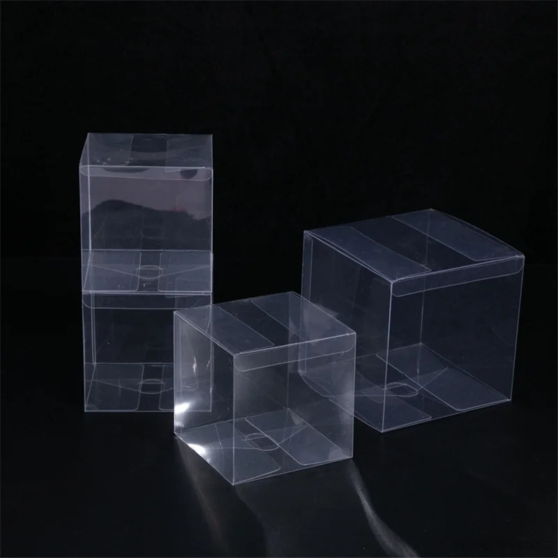 50Pieces/Lot Clear Square PVC Transparent Wedding Favor Box Display Party Candy Gift Chocolate Packaging Boxes Caja De Dulces