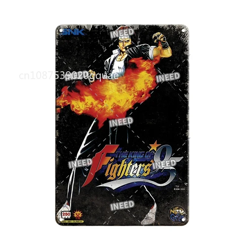 Vintage King Of Fighters Metal Poster Tin Sign Man Cave Gamer Room Decorative Metal Plate Retro KOF Game Art Wall Painting Signs