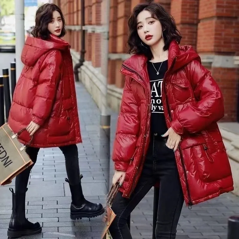 Wash-Free Down Coat Women Parkas 2025 Winter New Explosions Warm Cotton Padded Jacket Long Outerwear Korean Overcoat Ladies Tops