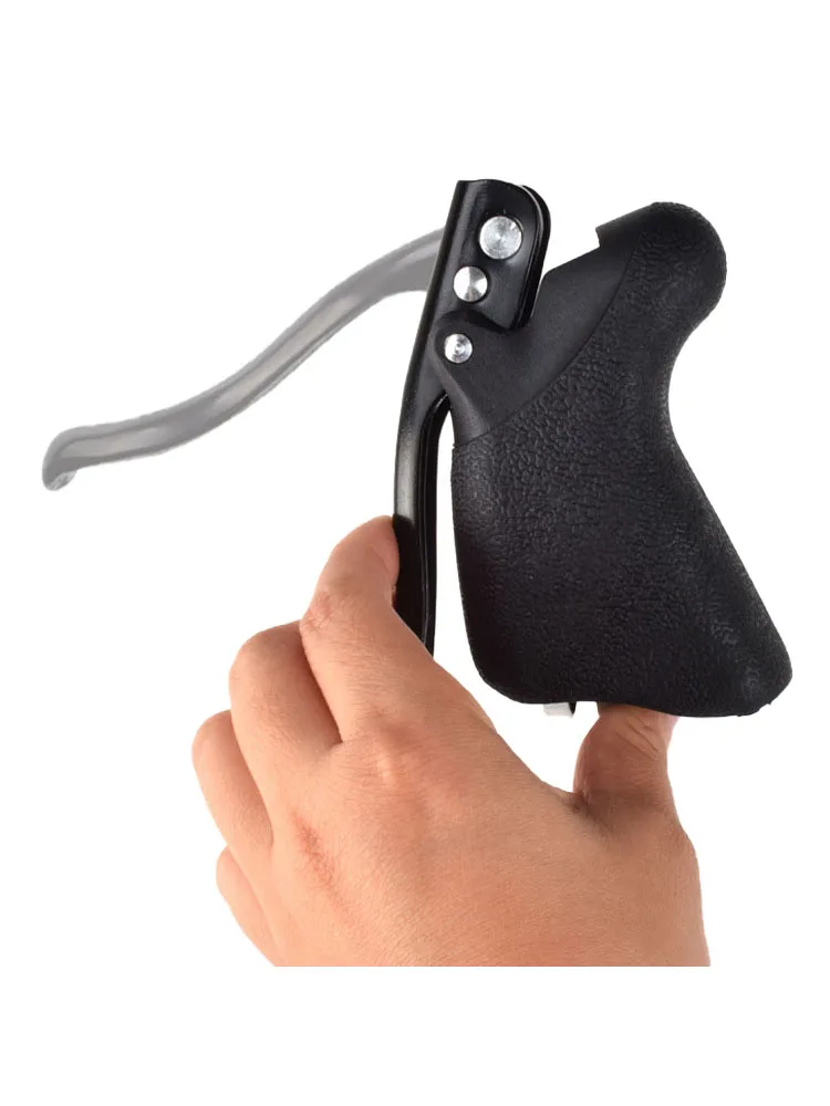 AliExpress Bicycle 1 Pair Brake Handle Aluminum Alloy Road Bike Handlebar Levers Dead Speed Bend PVC Bicycle Brake Accessory