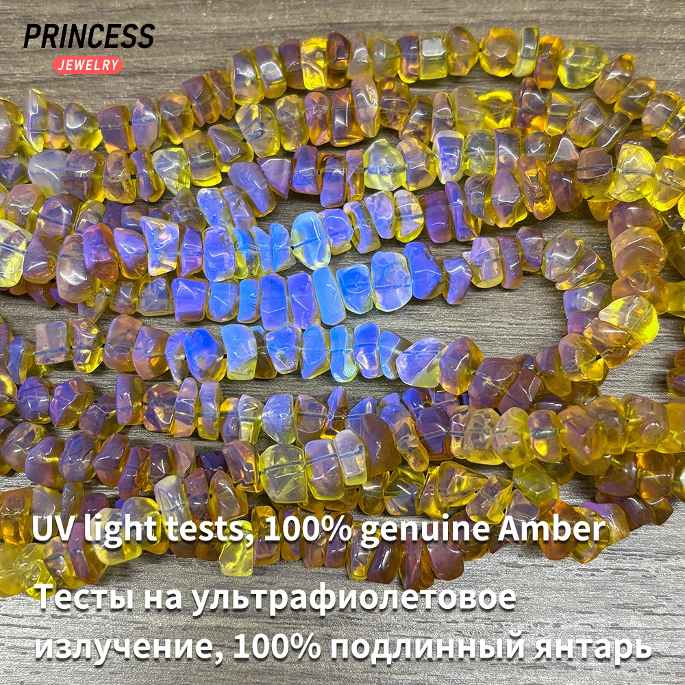 نادر الطبيعية بورما الأزرق العنبر قلادة 3-5x7-9 مللي متر الخرز لصنع المجوهرات سوار قلادة DIY بها بنفسك الملحقات