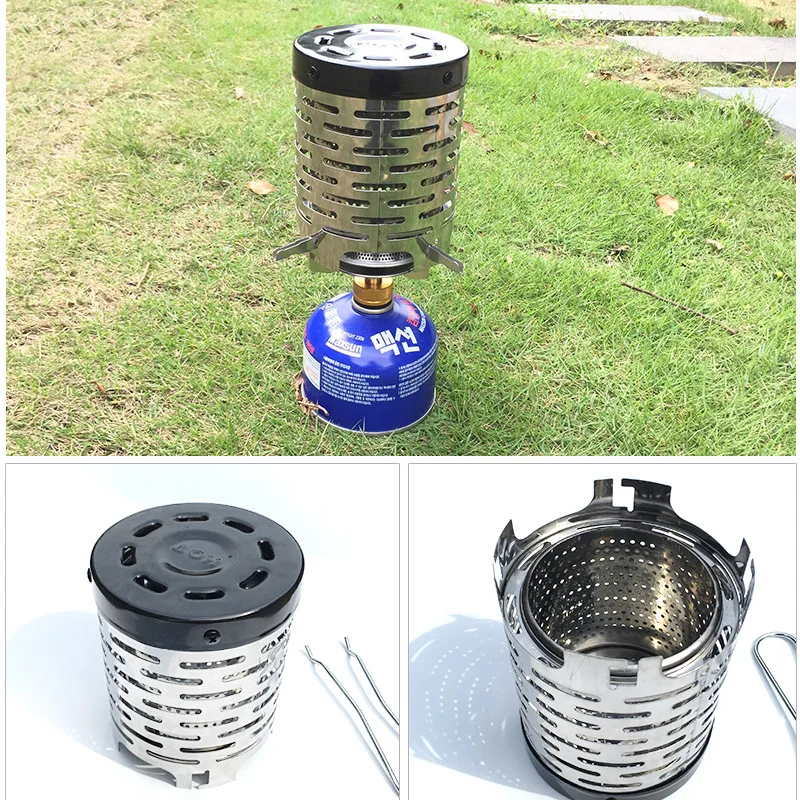 Durable Heater Stove Wear-resistant Outdoor Camping Gas Heater Stove Portable Stainless Steel Gas Warmer Heating Cover