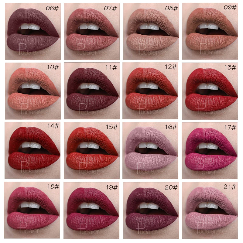 Red Matte Lipstick Waterproof Lip Makeup 26 Colors Long Lasting Moisturizer Lip Tint Nude Pink Black Velvet Nude Matte Lipsticks