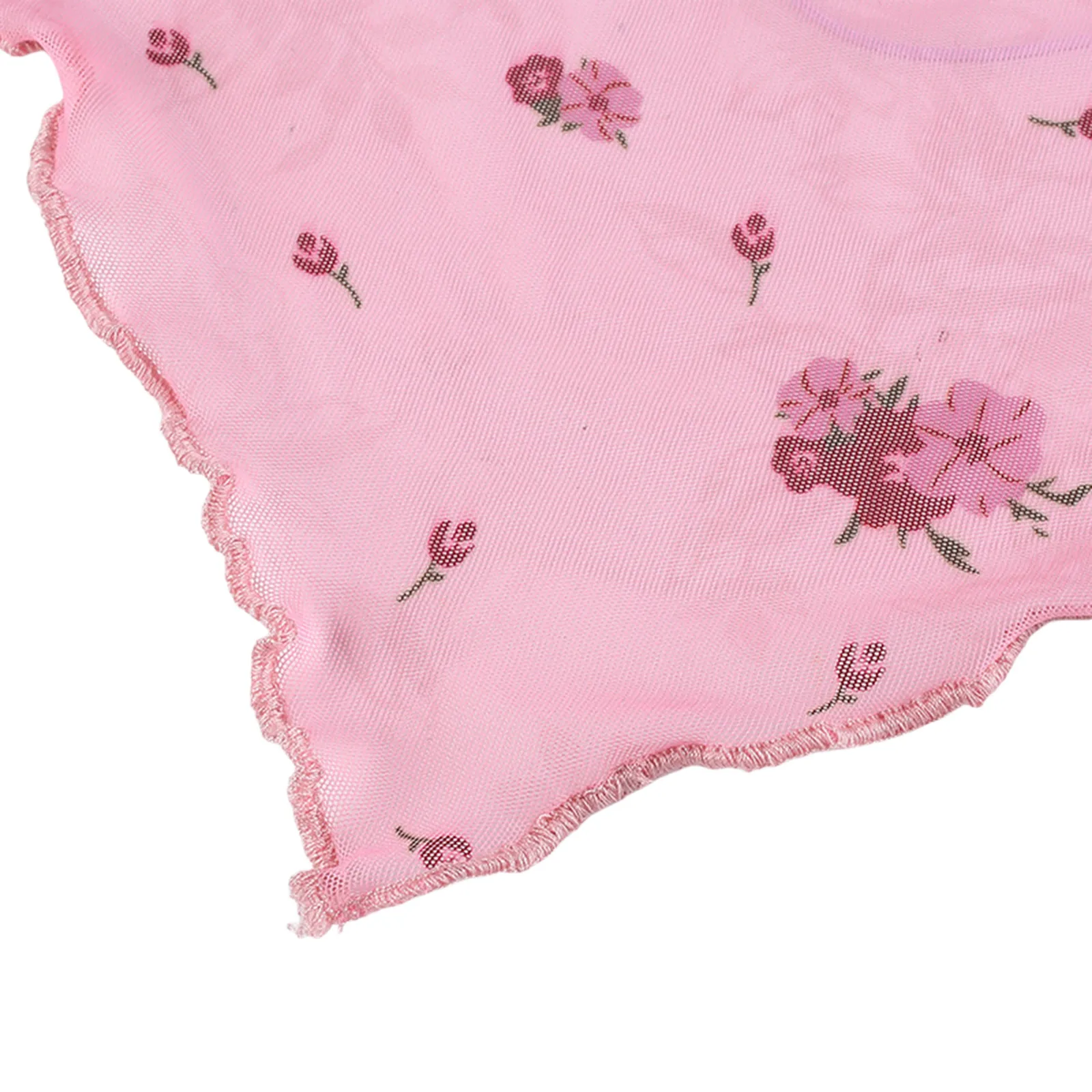 2023 różowe śliczne siateczkowe topy wiązane na szyi damskie kwiatowe nadruki Y2K estetyczne ubrania Kawaii bez rękawów Backless seksowny krótki top 2021