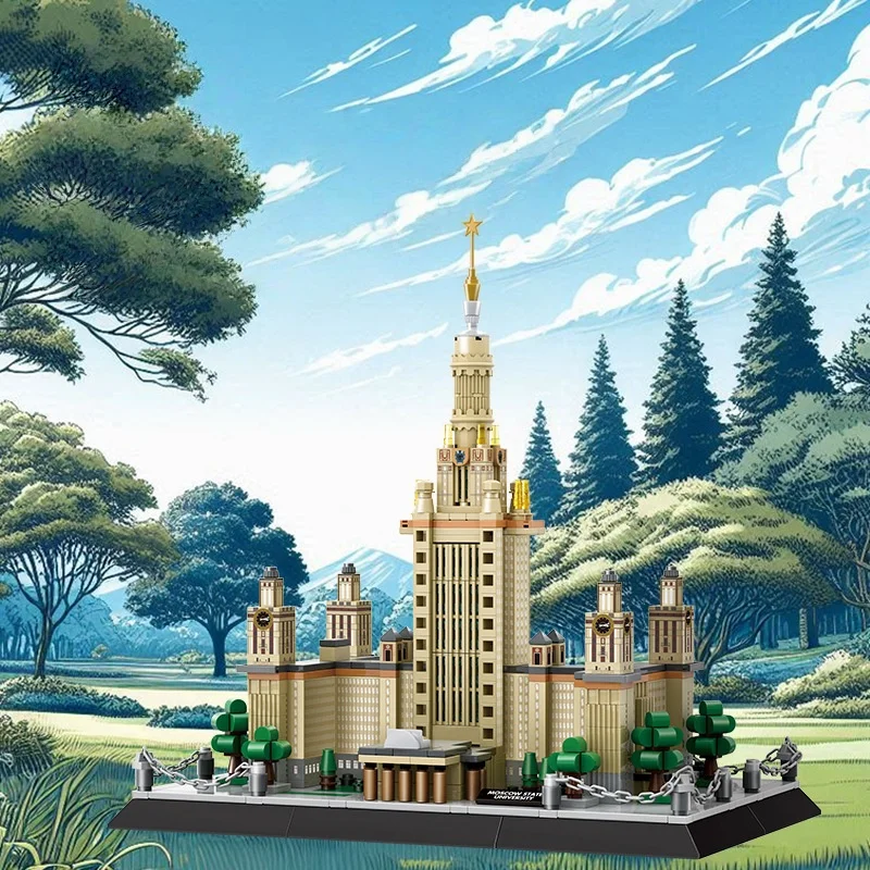 Conjunto de construção de arquitetura OUZEY Spire, modelo universitário de estilo gótico, blocos educativos para adolescentes