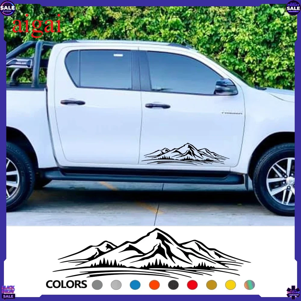 Car Wild Mountain Style Sticker for Ford F150 Toyota Hilux Dodge RAM Isuzu Dmax GWM Cannon Pickup Universal Truck Decor Decal