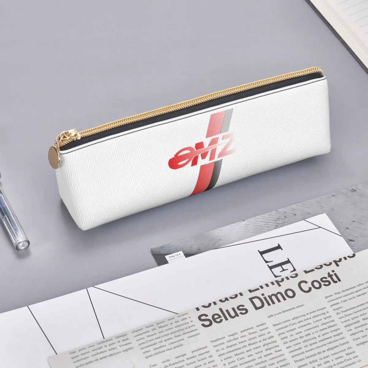 OMZ MZ World-estuche para lápices de motocicleta Vintage para niños y niñas, caja de bolígrafos, bolsa de lápices, suministros de papelería, bolsa porta bolígrafos