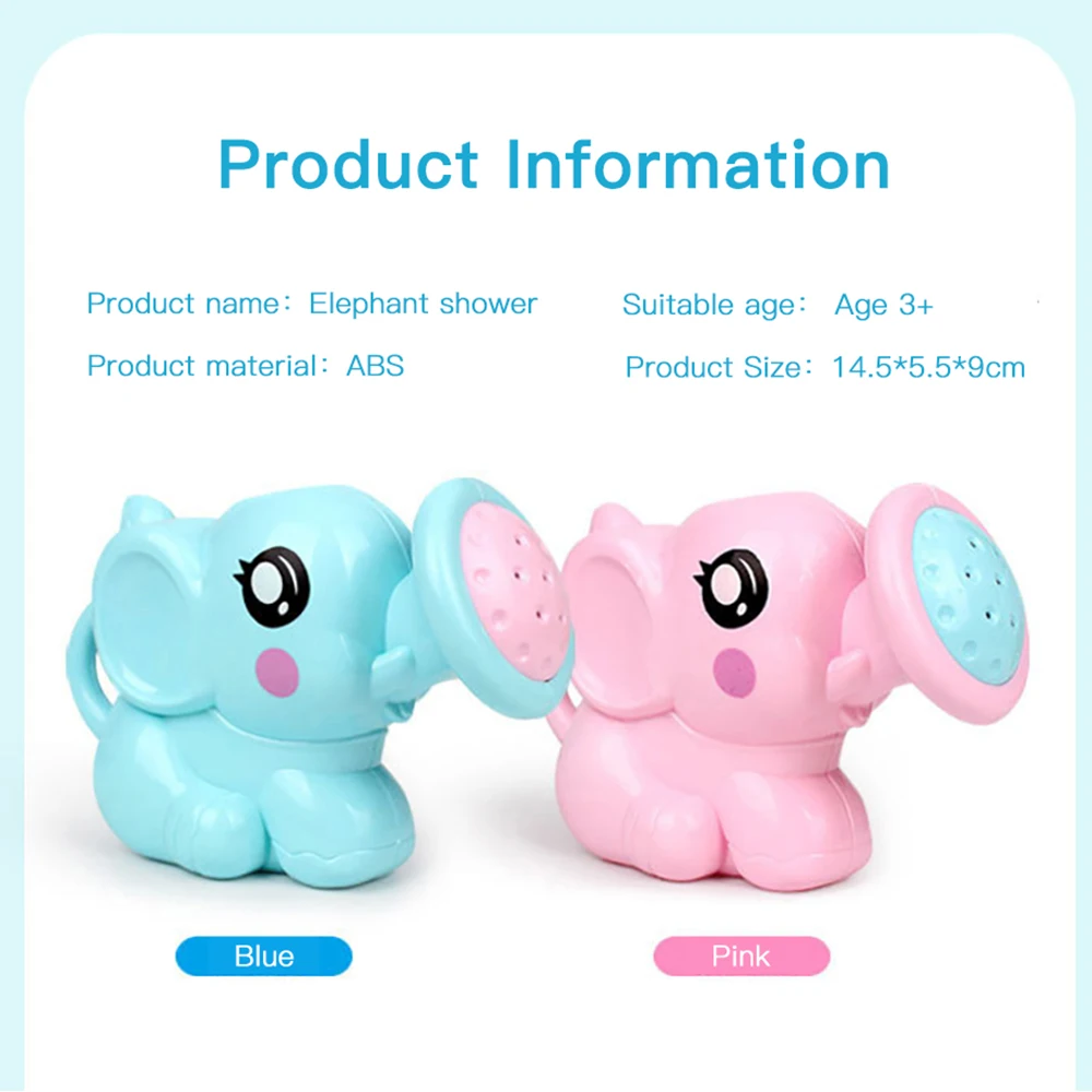 Kids Elephant Watering Pot Bath Toy Cartoon Plastic Kettle Bath Shower Tool Baby Bathroom Toy for Children Summer Bath Sprinkler