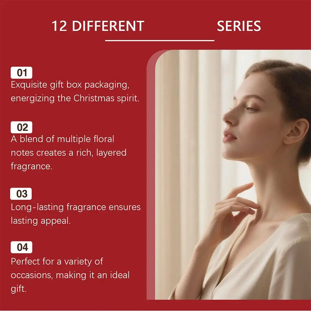 Christmas Festive Countdown Series Sample Spray Ladies Lasting Light Fragrance Elegant Charm Floral Romantic Gift Set Box 100ml