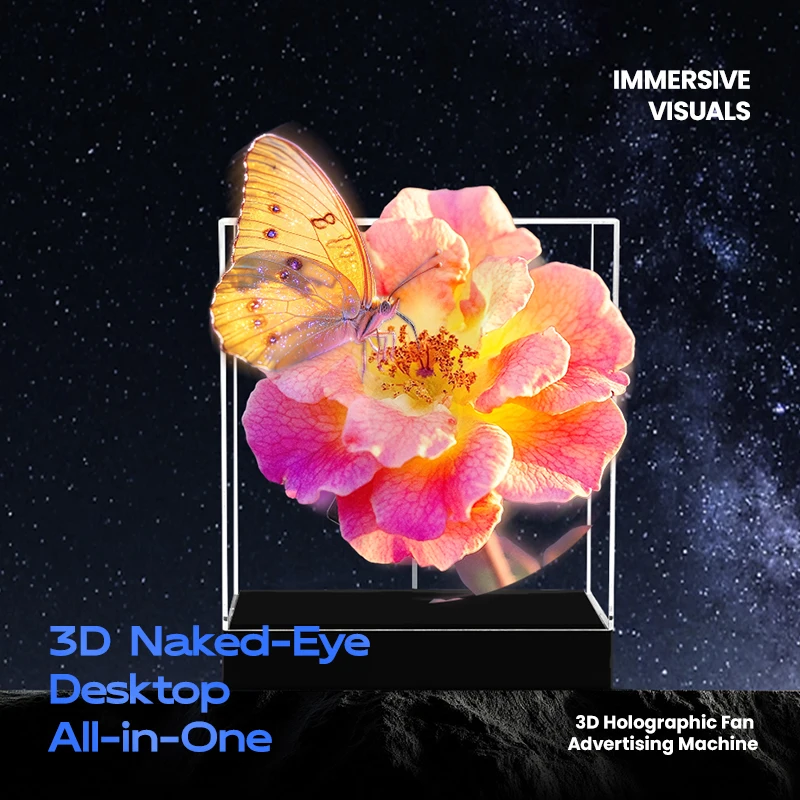 3D Holographic Fan LED Light Display Box - Halloween & Christmas Desktop Decor Video & Image Playing Feature