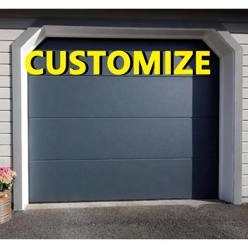Any Size Custom Tilt Up Structure Aluminum Garage Door Monolithic Open Close Remote Auto Lift Minimalist Small Garage Door