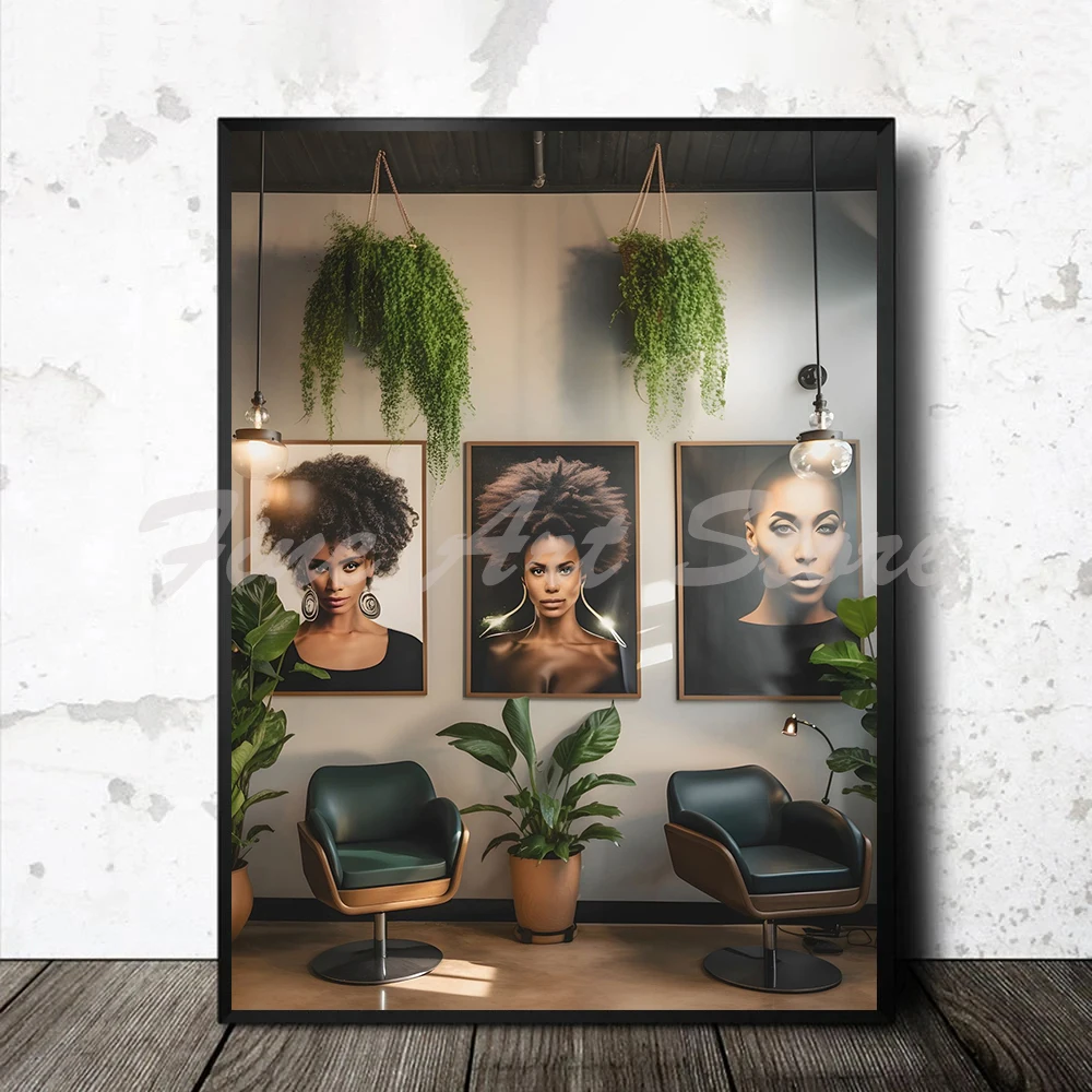 Barber Shop Decor Hair Salon Abstract Haircut Style Hairdressers Poster Canvas Painting Wall Pictures Home Spa Beauty Decor