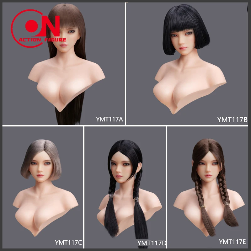 

2025 Q4 YMTOYS YMT117 1/6 Asian Gril Yiyi Movable Eyes Head Carving Model Fit 12'' PH Pale Skin Female Soldier Action Figure