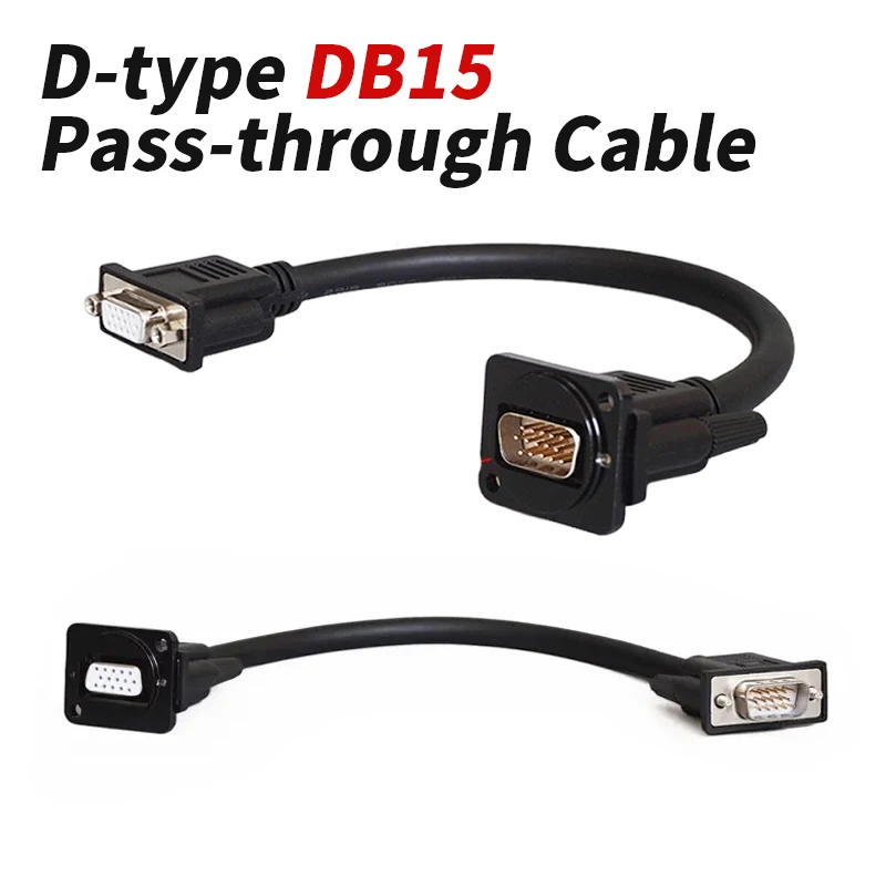 

VGA DB15 D-type Male Female Connector Dual-pass Solder-free Strip Line Straight Through 1080 HD Extension Full Pin Straight Plug