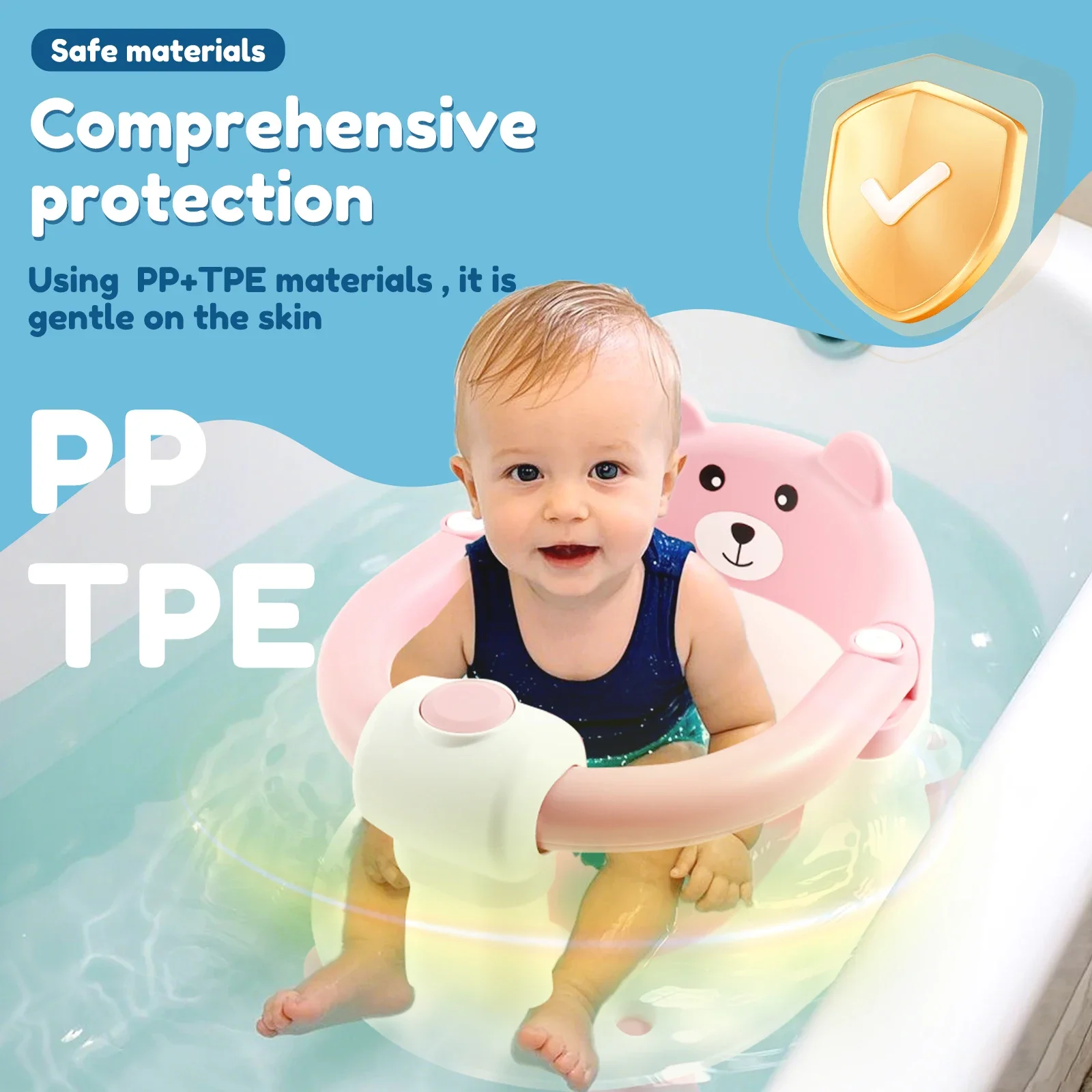 Baby Bath Seat with Armrest Support