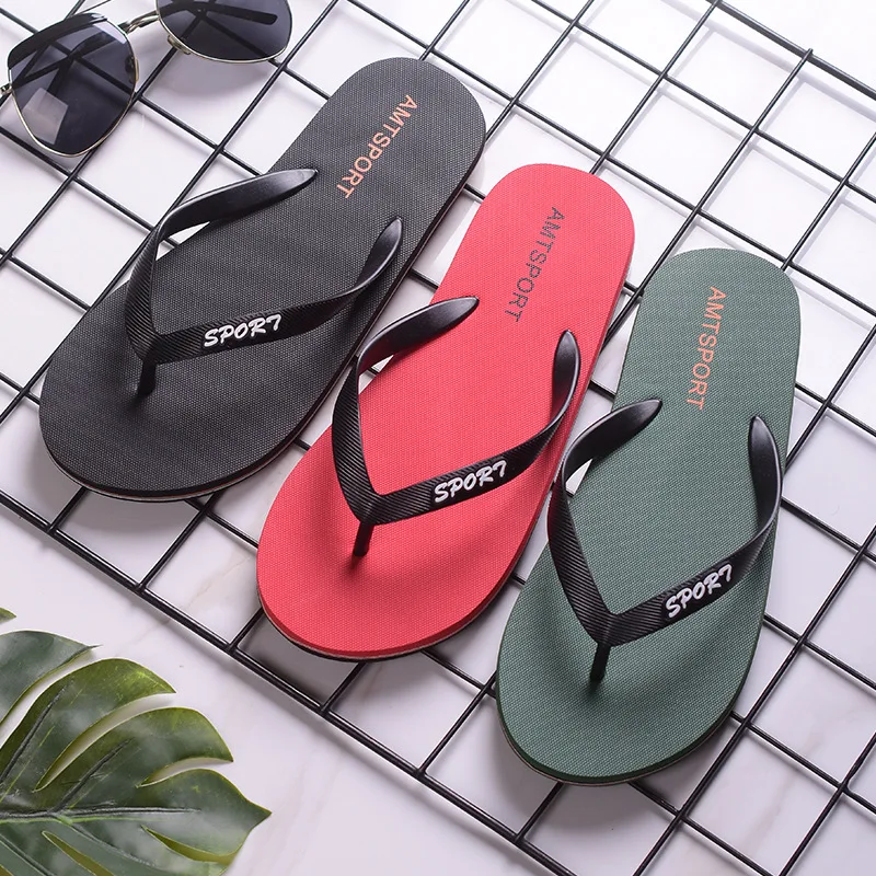 Flip-flops men's summer non-slip cool slippers men's foot-pinching trend rubber wear-resistant outer beach shoes