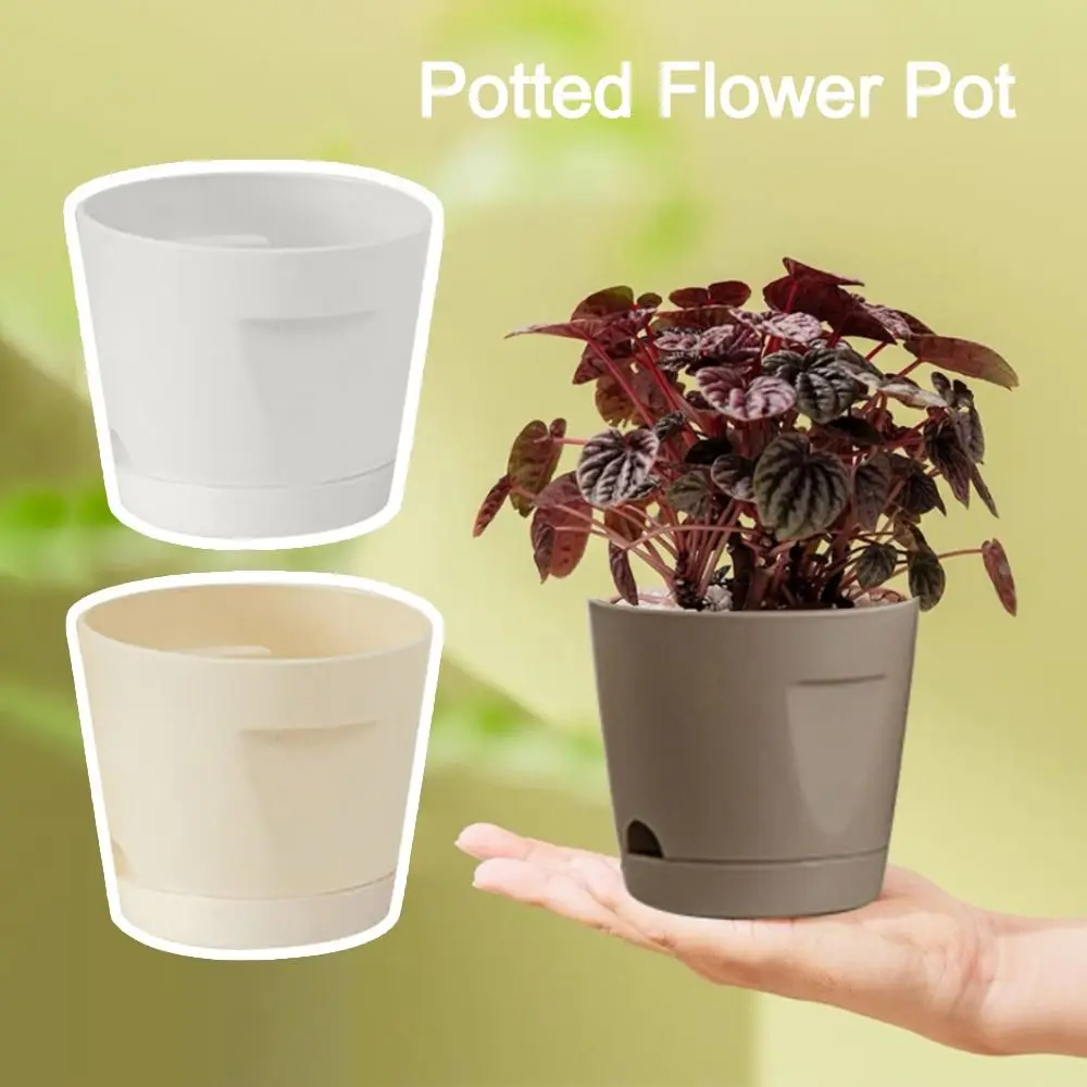 Durable Self Watering Lazy Plant Pot Including Liner Garden Supplies Soil Flower Pot with Handle Potted Flower Pot