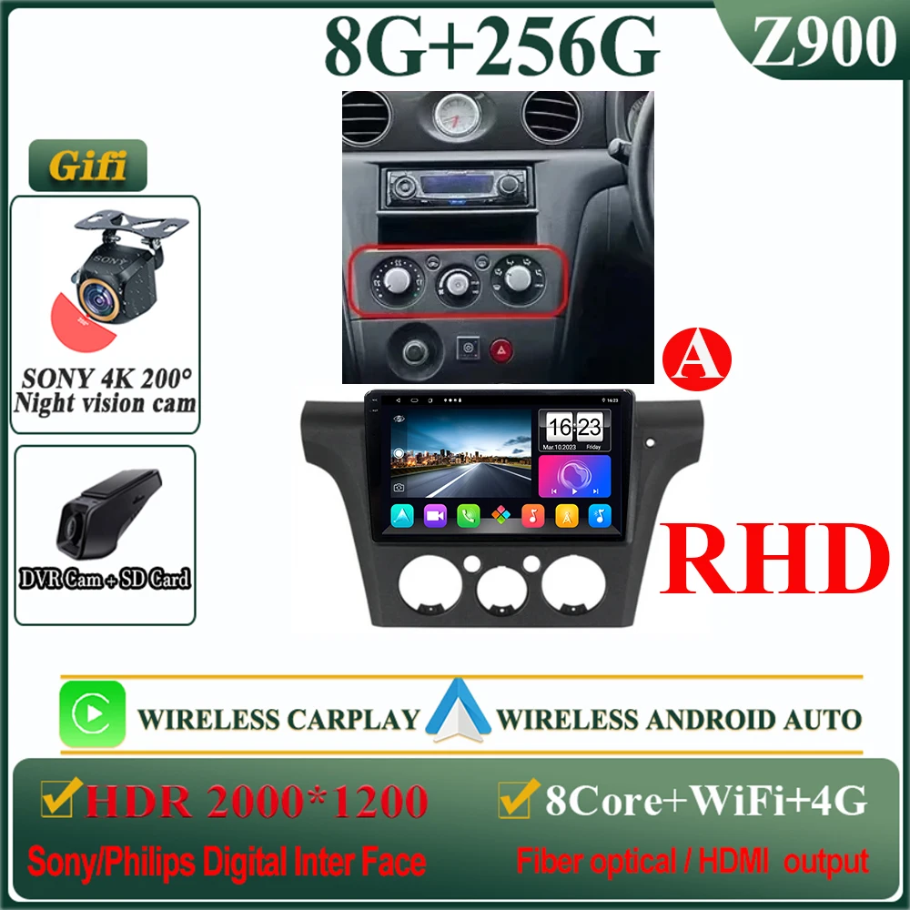 2K Android 16 autoradio voor Mitsubishi Outlander 1 2002-2008 multimediaspeler GPS navigatie Carplay split screen 2K