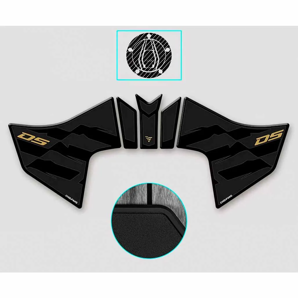 For VOGE DS625X 625DSX rubber oil tank sticker modified motorcycle anti-slip protective sticker accessories.