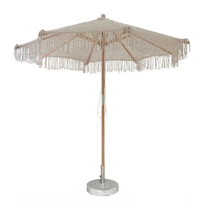 Handmade  Crochet Foldable Waterproof Umbrella with Modern Design for Hotel Outdoor Use Stylish Beach Garden Shade
