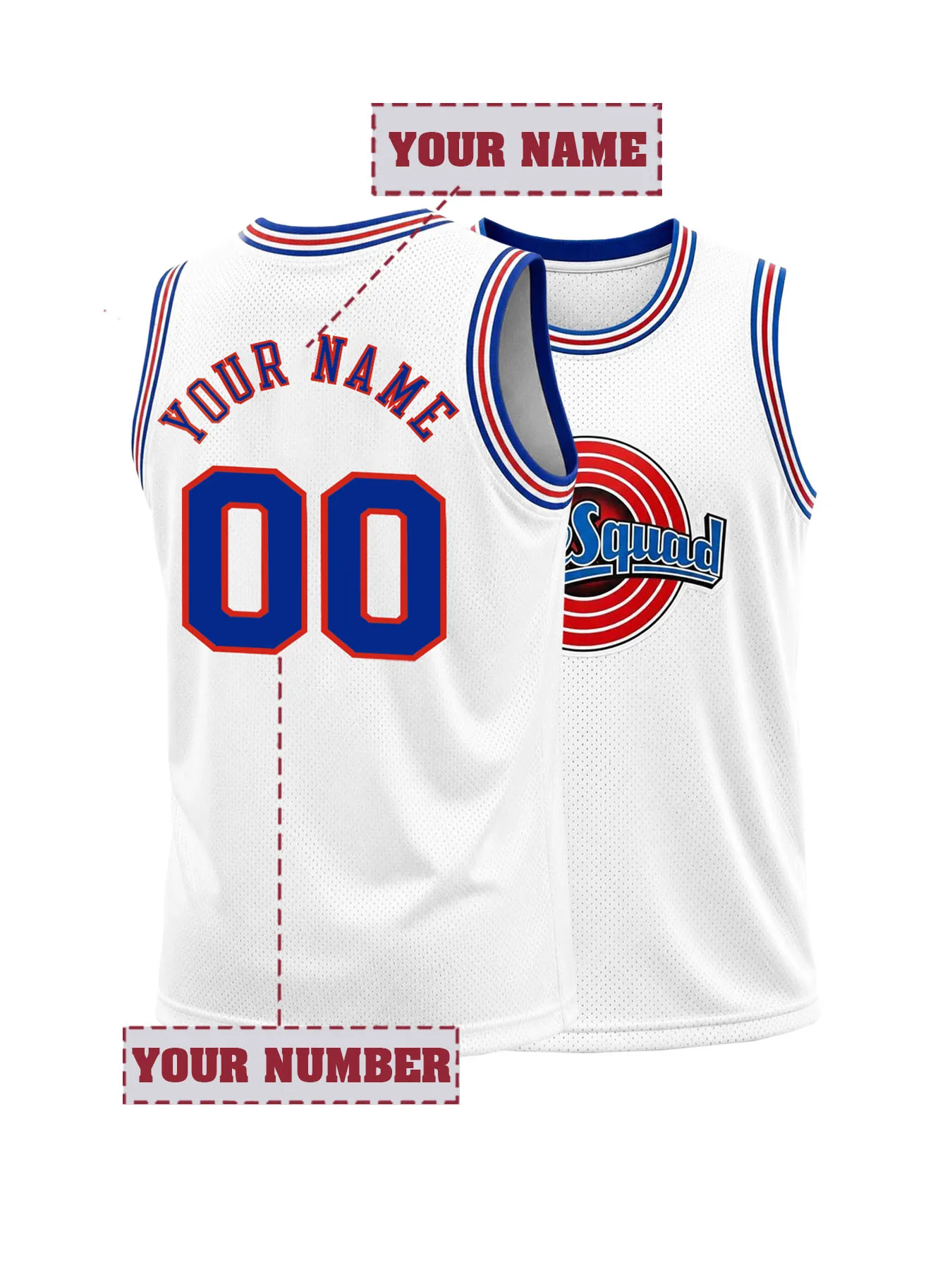 Personalized Embroidered Basketball Jersey Custom Name and Number Mesh Sleeveless Unisex Vintage Shirt for Team Daily Wear