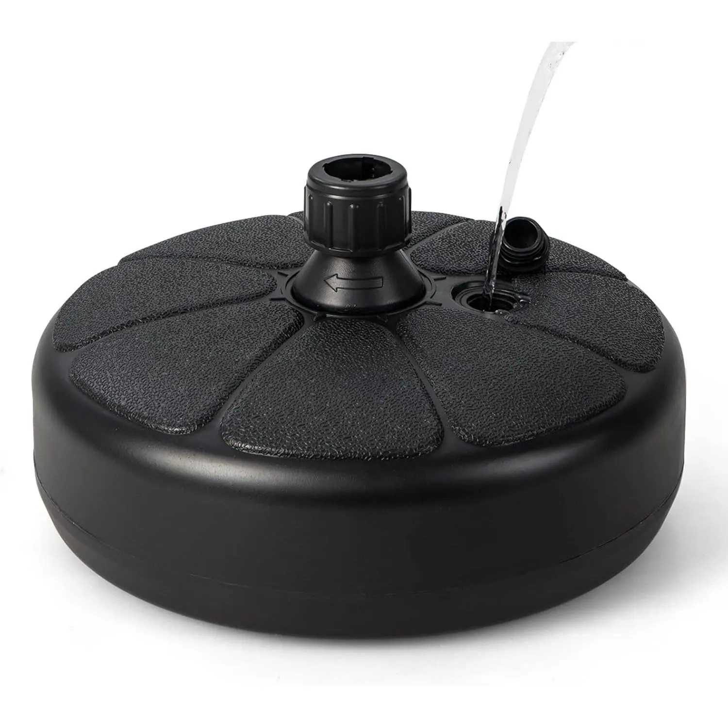 Soporte de paraguas para postes de 38mm, peso de soporte con mango, HDPE, negro