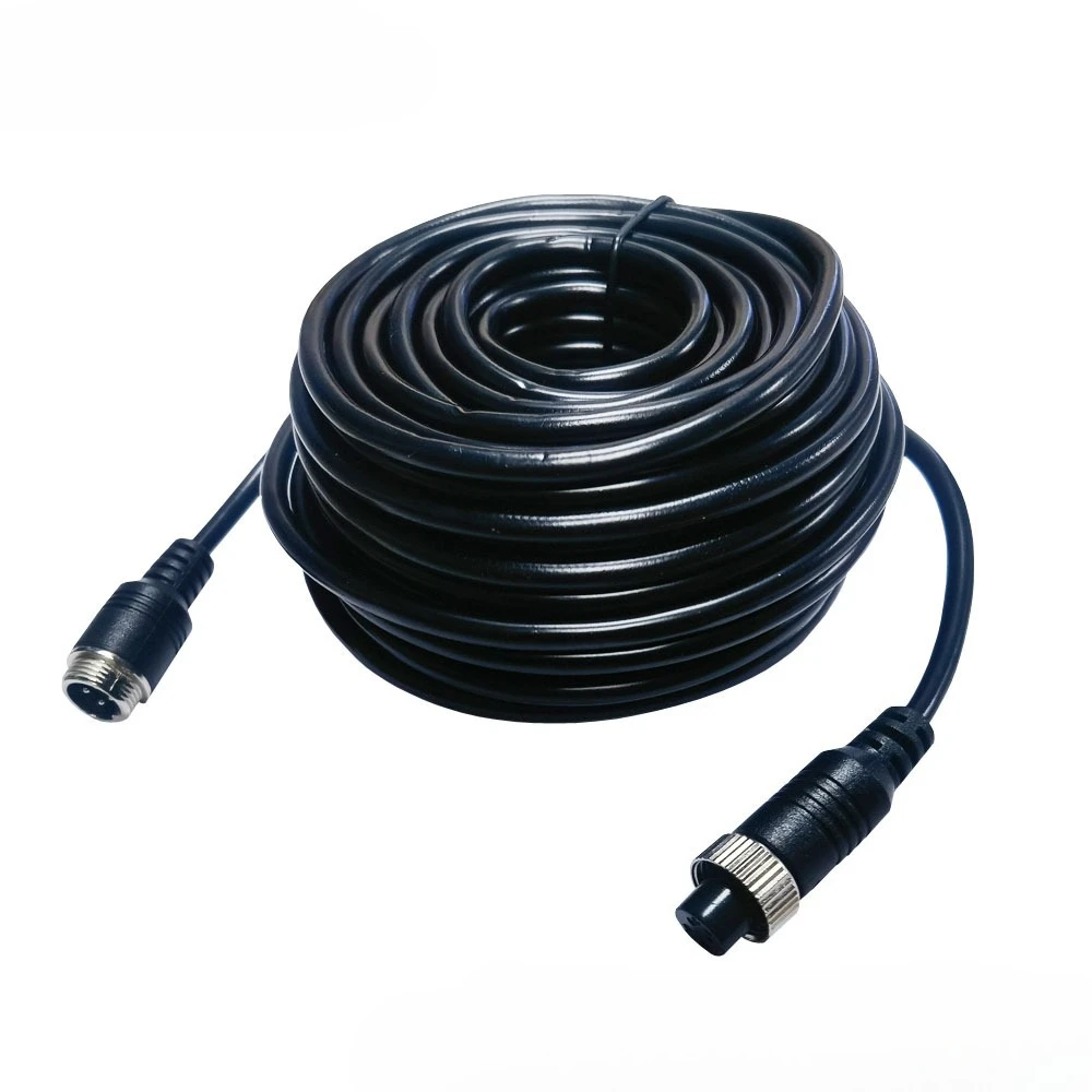 4Pin M12 Aviation Extension Cable, Male to Female Vehicle Video Wire for Bus & Truck Surveillance Camera